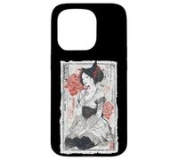 Arte épico de un gato ninja montando tiburones, divertido ukiyo-e japonés Carcasa para iPhone 15 Pro