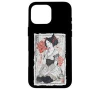 Arte épico de un gato ninja montando tiburones, divertido ukiyo-e japonés Carcasa para iPhone 16 Pro Max