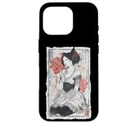 Arte épico de un gato ninja montando tiburones, divertido ukiyo-e japonés Carcasa para iPhone 16 Pro