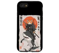 Arte épico de un gato ninja montando tiburones, divertido ukiyo-e japonés Carcasa para iPhone SE (2020) / 7 / 8