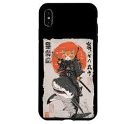 Arte épico de un gato ninja montando tiburones, divertido ukiyo-e japonés Carcasa para iPhone XS Max