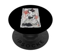 Arte épico de un gato ninja montando tiburones, divertido ukiyo-e japonés PopSockets PopGrip Adhesivo