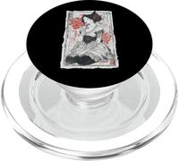 Arte épico de un gato ninja montando tiburones, divertido ukiyo-e japonés PopSockets PopGrip para MagSafe