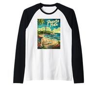 Arte escénico del Faro de la Playa de Puerto Plata Camiseta Manga Raglan