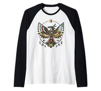 Arte Espiritual Thunderbird Místico Ave del Poder Camiseta Manga Raglan