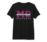 Arte estatal Universitario Retro de Softball Pink Leopard Camiseta Premium