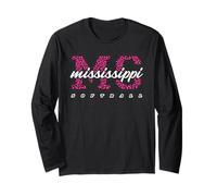 Arte estatal Universitario Retro de Softball Pink Leopard Manga Larga