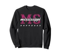 Arte estatal Universitario Retro de Softball Pink Leopard Sudadera