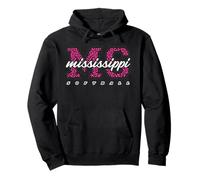 Arte estatal Universitario Retro de Softball Pink Leopard Sudadera con Capucha