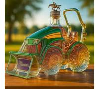 Arte Estatua - 300ML Decantador Whisky, Botella De Whisky Con Forma De Tractor, Botellas De Vino Vacías Con Temática De Coche Creativas, Decantador De Whisky De Cristal 3D Novedoso(B)