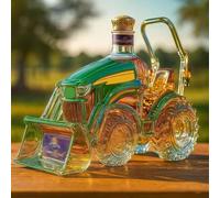 Arte Estatua - 300ML Decantador Whisky, Botella De Whisky Con Forma De Tractor En 3D, Decantador De Whisky De Cristal Con Temática De Coches, Almacenamiento De Licores Soplado A Mano(D)