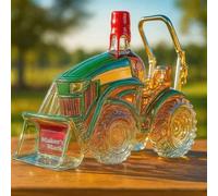 Arte Estatua - 300ML Decantador Whisky, Botella De Whisky Con Forma De Tractor En 3D, Decantador De Whisky De Cristal Con Temática De Coches, Almacenamiento De Licores Soplado A Mano(C)