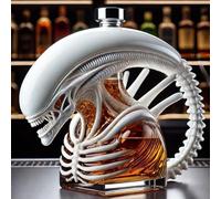 Arte Estatua - Decantador Whisky, Figura De Botella De Whisky Y Vino De Vidrio Monsters De 300 Ml, Esculturas Personalizadas Grabadas En 3D Para Dispensador De Licor, Decantador De Whiskys(White)