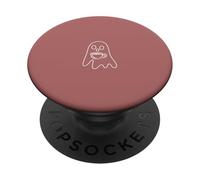 Arte estético de una línea Fantasma y café - Rosa PopSockets PopGrip Adhesivo