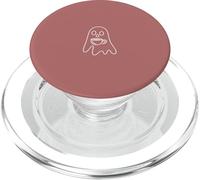 Arte estético de una línea Fantasma y café - Rosa PopSockets PopGrip para MagSafe
