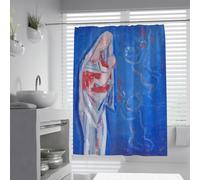 Arte expresionista modernista: Cortina de Ducha, Pintura Famosa Azul Cobalto, Grabados Famosos, Cortinas de Ducha, decoración de baño con patrón Madre e Hijo. 200 x 240 cm