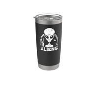 Arte extraterrestre gráfico de signo de paz alienígena Vaso térmico de acero inoxidable de doble pared