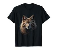 Arte facial realista de gato del bosque noruego negro Camiseta