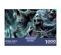 Arte Fantasía Calavera Fantasma Puzzle de 1000 Piezas Papel para Adultos Escena Oscura Misteriosa Juego de Puzzle Relajación Decoración Regalo 38x26cm/1000pcs