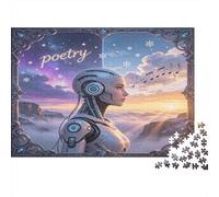 Arte Fantasía Robot Futurista Puzzle de 1000 Piezas Papel para Adultos Escena Poética Soñadora Juego de Puzzle 1000 Piezas Relajación Familia Decoración Regalo 70x50cm/1000pcs