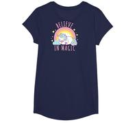 Arte fantástico de Believe In Magic con Unicornios y arcoíris Camiseta