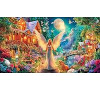 Arte fantástico de Lobos Yin-Yang Rompecabezas para Adultos: 1000 Piezas de Cartón Reciclado para Decoración 38x26cm/1000pcs