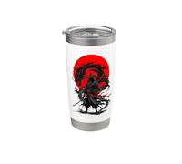 Arte fantástico de Shadow Ronin Dragon Crimson Ink Warrior Vaso térmico de acero inoxidable de doble pared
