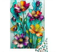 Arte Floral Abstracto 1000 Pieza S Cartón Resistente Rompecabezas Clásicos Adultos Niños Imposible Desafío Descompresión Idea De Regalo 52x38cm/1000pcs