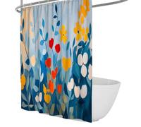 Arte Floral Abstracto Cortina de Ducha Acuarela jardín de Jungla Cortinas de baño para baño Lavables a máquina con Ganchos de plástico 200 x 240 cm