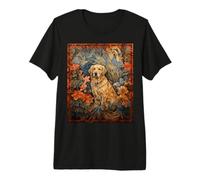 Arte Floral botánico de Perro Perdiguero Rubio Camiseta Premium