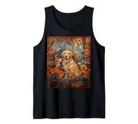 Arte Floral botánico de Perro Perdiguero Rubio Camiseta sin Mangas