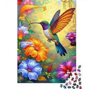 Arte Floral de colibrí Puzzle De 1000 Piezas Serie Art Collection Rompecabezas De Piso Y Juego Familiar Adultos Y Niños A Partir De 12 Año 52x38cm/1000pcs