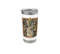 Arte floral de conejo estilo William Morris Vaso térmico de acero inoxidable de doble pared