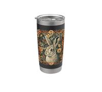 Arte floral de conejo estilo William Morris Vaso térmico de acero inoxidable de doble pared