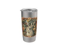 Arte floral de conejo estilo William Morris Vaso térmico de acero inoxidable de doble pared