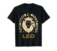 Arte Floral de Leo Zodiac Boho Celestial Moon Camiseta