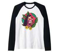 Arte floral de madre e hijo Camiseta Manga Raglan