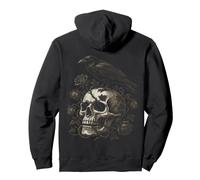 Arte Floral gótico Vintage con Forma de Cuervo Oscuro con Forma de Calavera de Cuervo, diseño de Cuervo Sudadera con Capucha