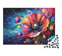 Arte Floral Vibrante 1000 Piezas Stock De Cartas Premium Rompecabezas Premium Fans De Adolescentes 12-18 Años Difícil Desafío Decoración De Paredes 70x50cm/1000pcs