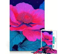 Arte Floral Vibrante︰ Rompecabezas de Flores Rosas y turquesas 1000 Juego de Memoria Mental Alta precisión Manualidad de Corte Desafío Cerebral Interactivo para el hogar (50x75cm)