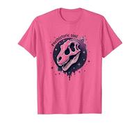 Arte fósil prehistórico del Dinosaurio del Alma para los fanáticos de la paleontología Camiseta, Hombre, Rosa Jaspeado, S
