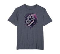 Arte fósil prehistórico del Dinosaurio del Alma para los fanáticos de la paleontología Camiseta, Hombre Tallas Grandes, Azul Jaspeado, 2X Alto
