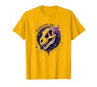 Arte fósil prehistórico del Dinosaurio del Alma para los fanáticos de la paleontología Camiseta, Hombre, Dorado Brillante, S
