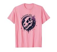 Arte fósil prehistórico del Dinosaurio del Alma para los fanáticos de la paleontología Camiseta, Hombre, Rosado, XL