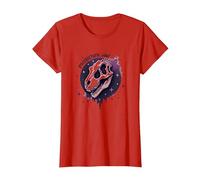 Arte fósil prehistórico del Dinosaurio del Alma para los fanáticos de la paleontología Camiseta, Mujer, Rojo, L