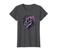 Arte fósil prehistórico del Dinosaurio del Alma para los fanáticos de la paleontología Camiseta, Mujer, Jaspeado Oscuro, XS