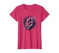 Arte fósil prehistórico del Dinosaurio del Alma para los fanáticos de la paleontología Camiseta, Mujer, Rojo Jaspeado, L