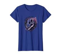 Arte fósil prehistórico del Dinosaurio del Alma para los fanáticos de la paleontología Camiseta, Mujer, Azul Real, 3XL