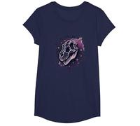 Arte fósil prehistórico del Dinosaurio del Alma para los fanáticos de la paleontología Camiseta, Niñas, Azul Marino, L