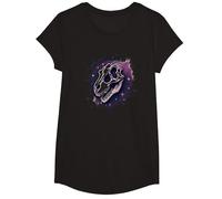 Arte fósil prehistórico del Dinosaurio del Alma para los fanáticos de la paleontología Camiseta, Niñas, Negro, L